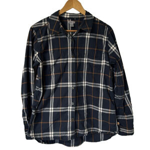 Youth size 14-16 Carhartt blue plaid button down shirt
